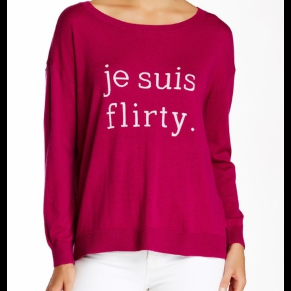 JOIE flirty fuchsia cashmere blend sweater small